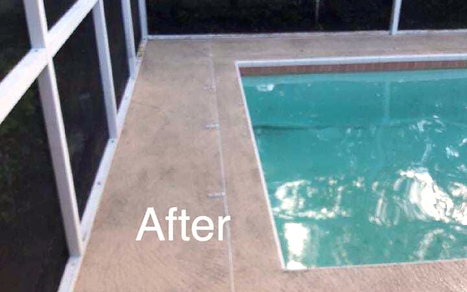 The same pool deck after exterior cleaning.