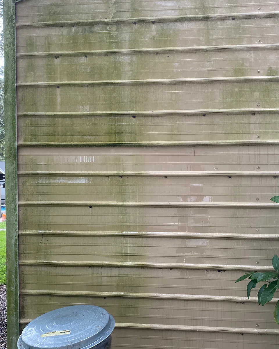 House exterior detail before washing.